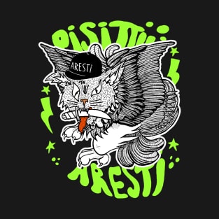 Flying Stray Cat Pisittu Aresti - by Miskel Design T-Shirt