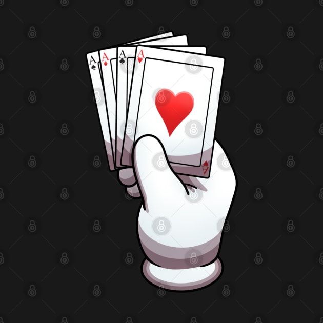 Cartoon Hand With Glove Holding Pack Of Cards by TheMaskedTooner