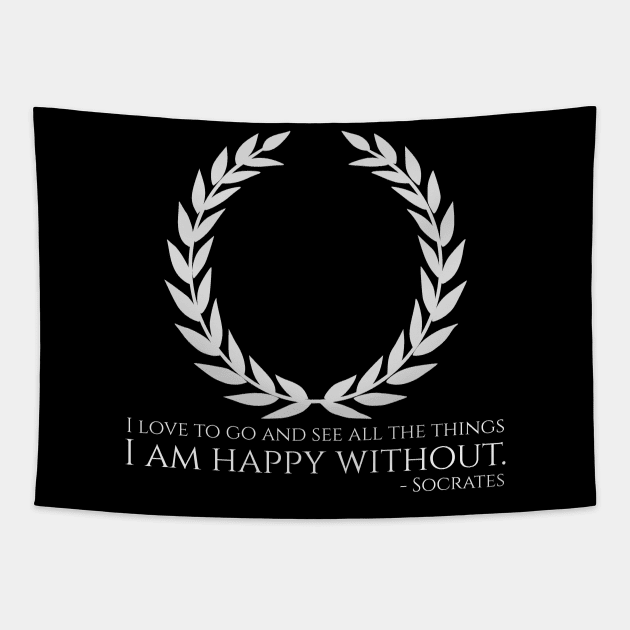 Classical Greek Stoic Philosophy Socrates Quote Stoicism Tapestry by Styr Designs