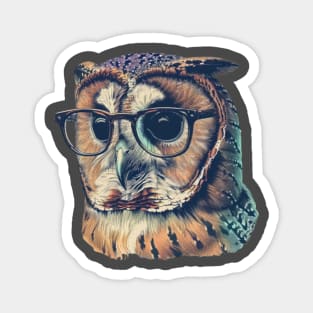 Barn Owl Brainiac: The Wise-Guy Spectacled Tee Magnet