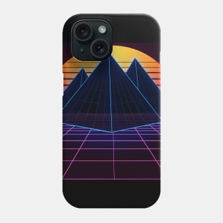 Outrun Pyramids in Neon Phone Case