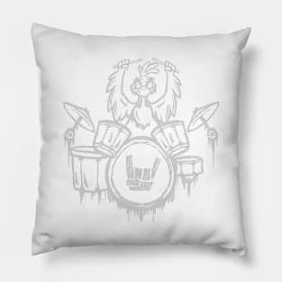 Heavy Metal Headbanger Gift Drummer Chicken Playing Drums Pillow