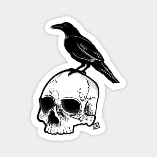 Raven and Skull Magnet