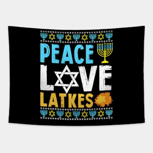 Love Peace Latkes Hanukkah Chanukah Jewish Tapestry