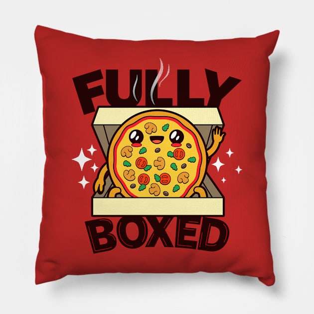 Funny Original Cute Kawaii Pizza Off the Box Gift For Pizza Lovers Pillow by Originals By Boggs