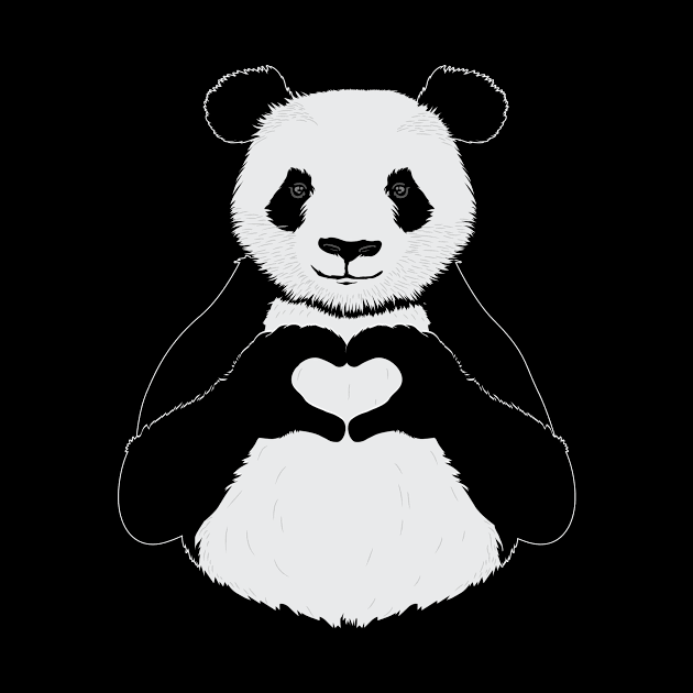 Love Panda Bear Heart by ThyShirtProject - Affiliate