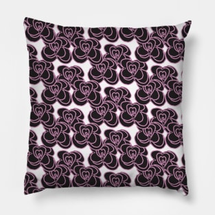 Black and Purple tattoo style roses Rockabilly Punk Pillow