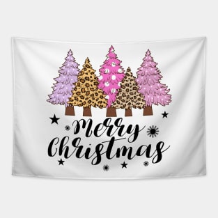 Merry Christmas Cute Christmas Trees Tapestry