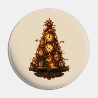 Steampunk Christmas tree pine Pin