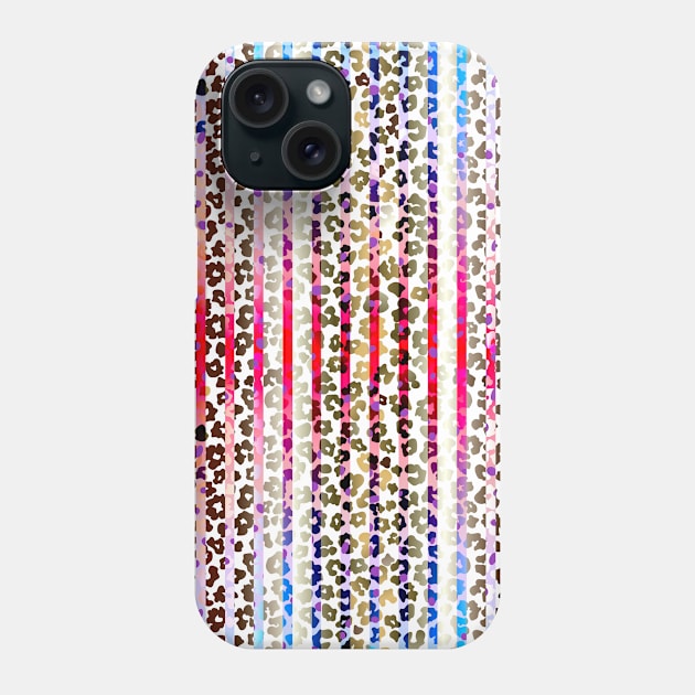 Colourful gradient unique flowers leopard stripes abstract modern 253 Pattern Phone Case by dvongart