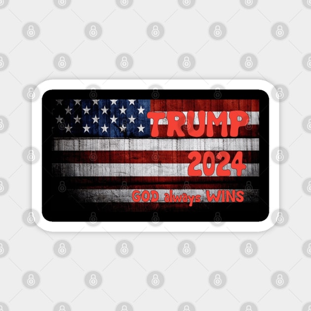 Trump 2024 Mug, Pin, Notebook Magnet by DeniseMorgan