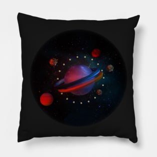 Galaxy spaceship planets 3d Pillow