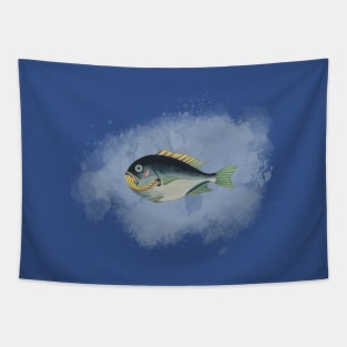 Big Fat Blue Fish Tapestry