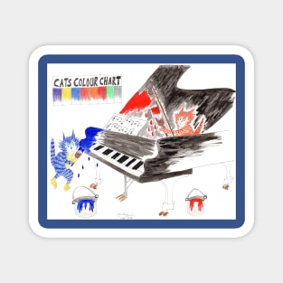 Cats paint the grand piano Magnet