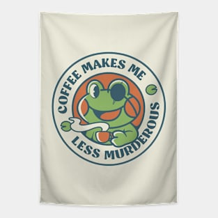 Coffee Makes me Feel Less Murderous Frog by Tobe Fonseca Tapestry