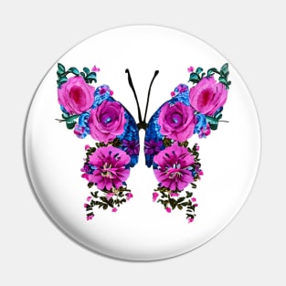 Vintage Floral Butterfly Pin