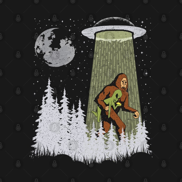 Funny Bigfoot And Alien Eating Tacos! Sasquatch Ufo by Tesszero