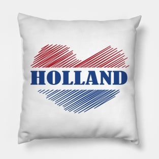 Netherlands Holland Heart Flag Design Pillow