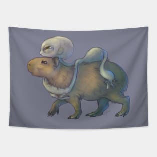 Grey and Capybara Tapestry