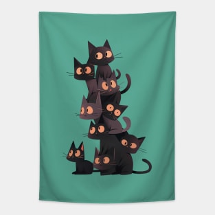 Nine black cats Stacking - Spooky Month Edition Tapestry