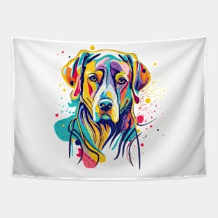 Modern Abstract Labrador Color Explosion Tapestry