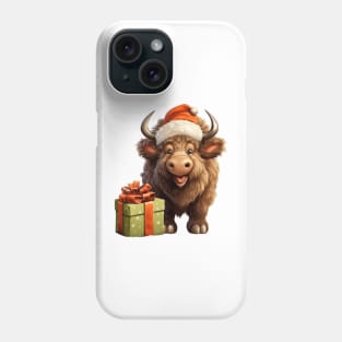 Baby Christmas Bison With Gift Phone Case