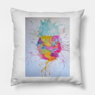 Funky Electric Pineapple Watercolor Painting Pillow