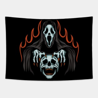 Masked Skeleton Necromancer Tapestry