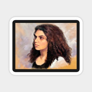 Portrait of Natalie ~ oil painting Magnet