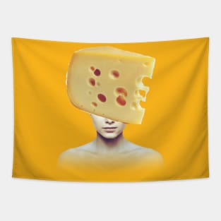 Swiss cheese head portrait Tapestry