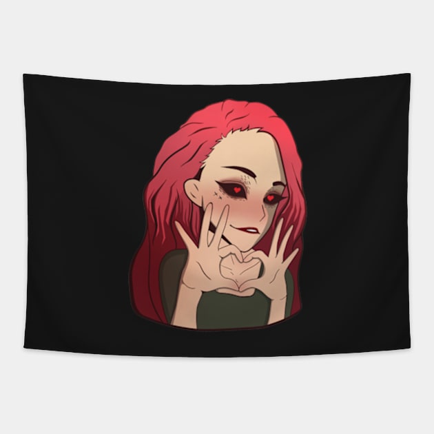 Anime pink hair girl Tapestry by EmeraldWasp