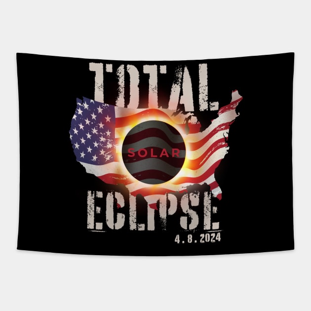 Total Solar Eclipse 2024 Tapestry by SUMAMARU