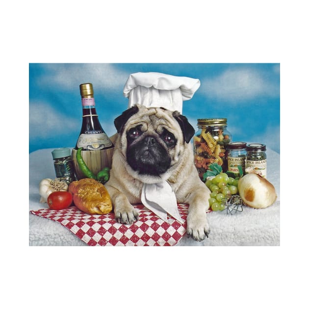 Pug Dog Chef by candiscamera