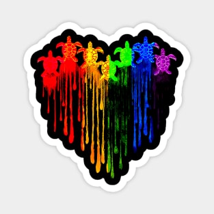 Turtle LGBT Heart Magnet