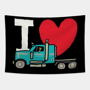 I Love Trucking Tapestry