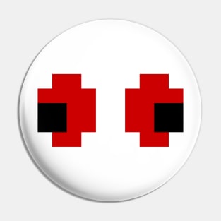 8 Bit Pixel Spooky Red Eyes Pin