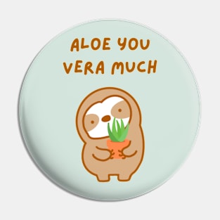 Aloe You Vera Much Sloth Pin