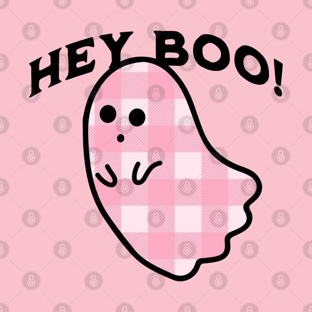 Hey Boo Ghost Pastel Goth Pink Creepy Cute Halloween by OrangeMonkeyArt