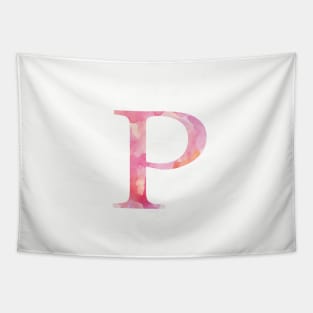 Pink Rho Watercolor Letter Tapestry