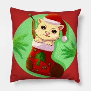 Cat Christmas Socks Pillow