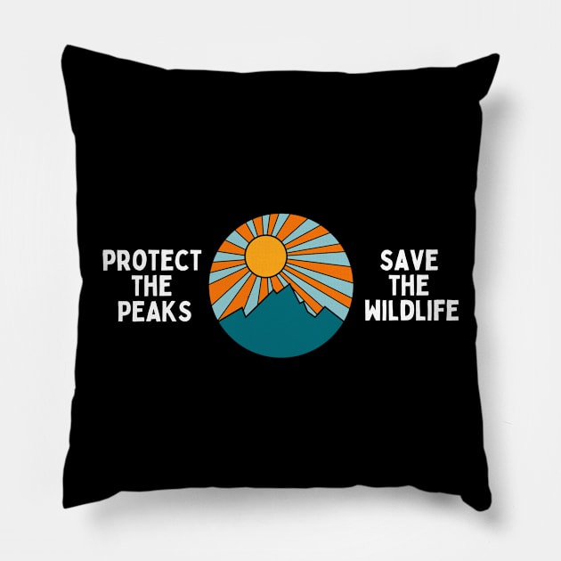 Protect the Peaks Save the Wildlife Pillow by High Altitude