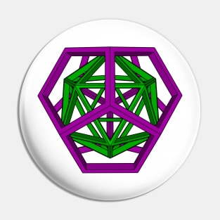 gmtrx lawal geometron with dodecahedron, icosahedron Pin