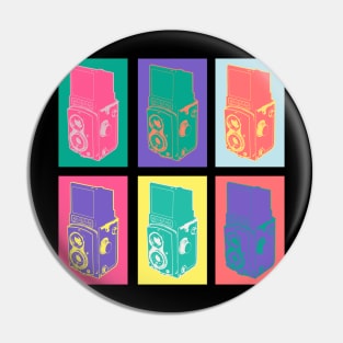 Medium Format Camera PopArt - Elegance in Film Photography - Warhol-inspired Tribute Pin