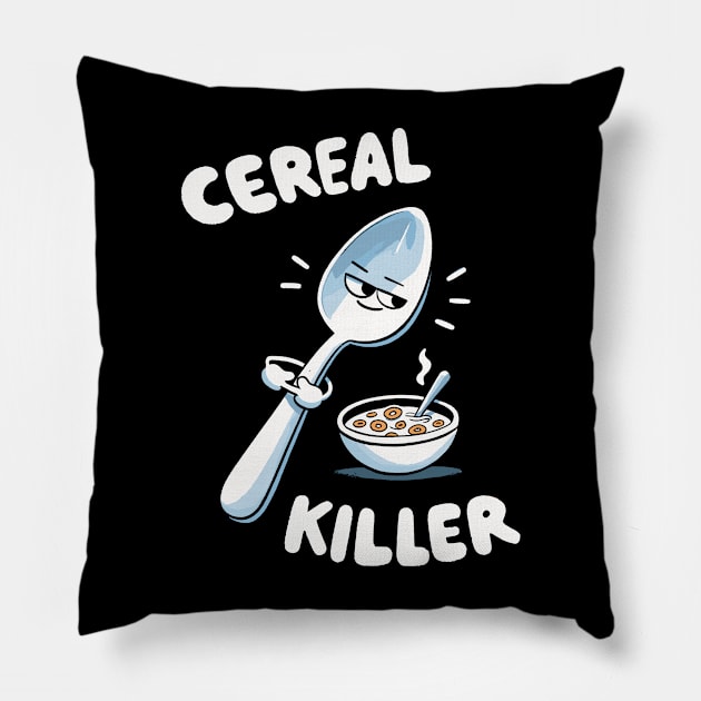 Cereal Killer Bowl Pillow by DoodleDashDesigns