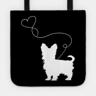 Dog Cute Yorkshire Terriers Heart Tote