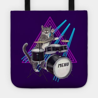 Cat Drummer - Rock band kitty playing the drums Tote