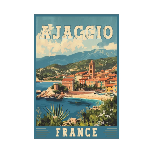 Ajaccio In France Mediterranean Paradise Travel Art by turtlestart