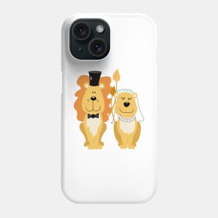 Lion and Lionness Wedding Couple Bride and Groom Phone Case