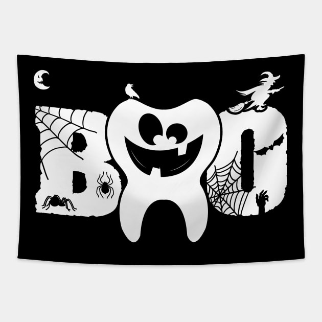 Boo Dentist Halloween Costume Dental Squad Tapestry by Toeffishirts