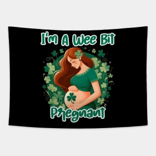 I'm A Wee Bit Pregnant Irish St Patricks Pregnancy Reveal Tapestry
